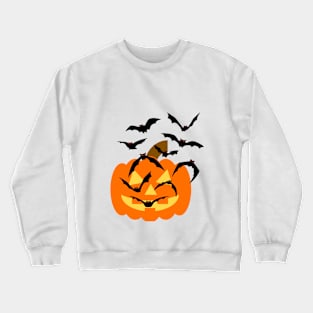 halloween scary evil pumpkin funny pumpkin head Crewneck Sweatshirt